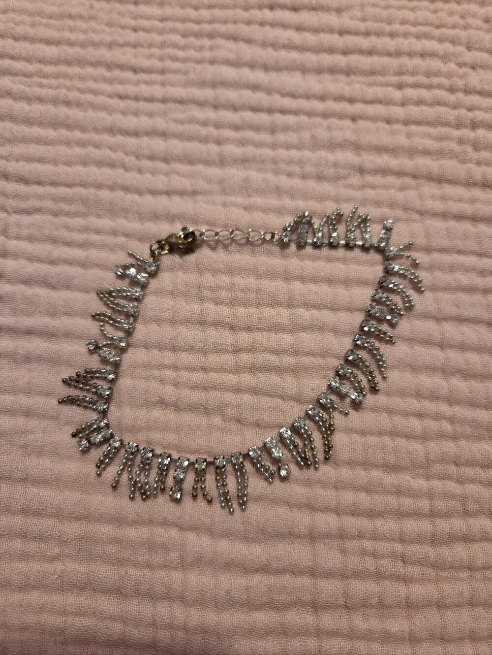 Kirks Folly Silver Crystal Fringe Ankle Bracelet - Women Jewelry